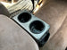 JC Customs OBS Ford F-Series Console Cup Holder, gray metal insert with two black cup holders