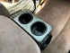 JC Customs OBS Ford F-Series Console Cup Holder, gray metal insert with two black cup holders