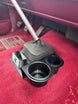 OBS Chevy C/K Series shifter-mounted cup holder JC Customs with dual cup openings in red interior