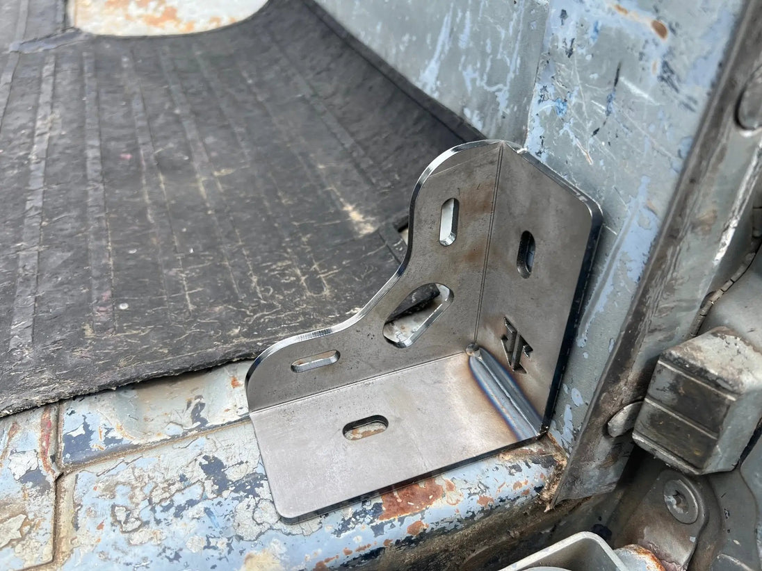 JC Customs Ford 80-97 F-Series Mini Bed Stiffeners/Tie Downs, stainless steel brackets with slotted holes