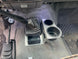 OBS Ford F-Series shifter-mounted cup holder JC Customs, black holders in gray base