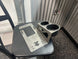 OBS Ford F-Series Shifter Mounted Cup Holder JC Customs, dual black cup slots on silver mounting plate