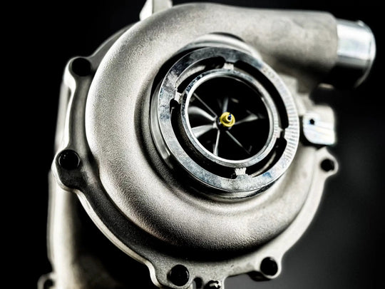 DURAMAX LML TTS GEN2 62/63 Ultimate Towmaster turbocharger, Titan Turbo Service, close-up of compressor wheel