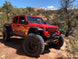 Artec Bantam high-clearance front bumper with hoop for JK/JL/JT Wrangler on red Jeep