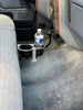 JC Customs Ford F-Series Auto Shifter Mounted Cup Holder; black plastic with metal bracket and water bottle