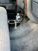 JC Customs Ford F-Series Auto Shifter Mounted Cup Holder; black plastic with metal bracket and water bottle