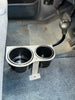 JC Customs Ford F-Series auto shifter mounted cup holder with dual black plastic cups and metal bracket