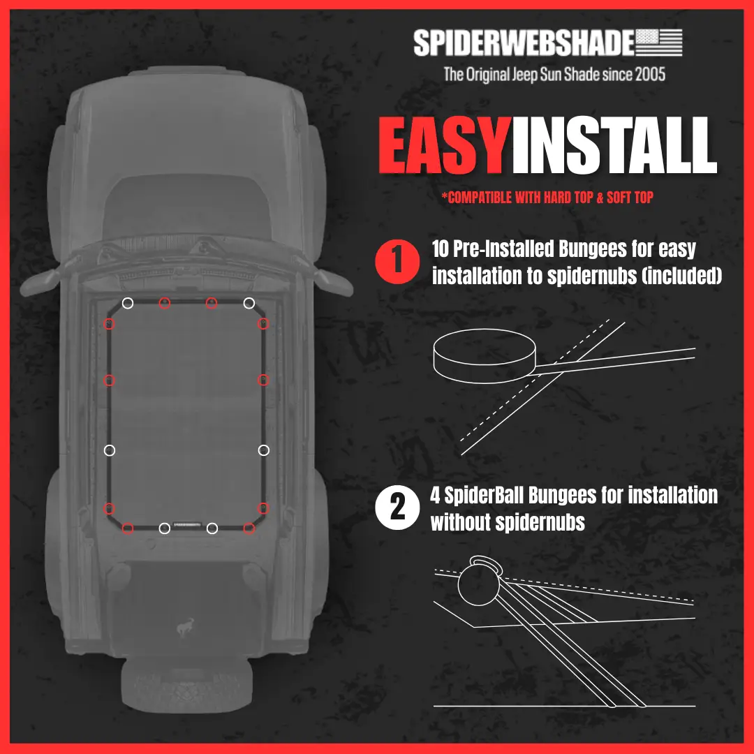 Ford Bronco Sun Shade Solid Color Shade Top (2021–2026) by SPIDERWEBSHADE