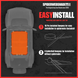 Sun shade SpiderWebShade for Ford Bronco 2021–2026; solid orange shade top installed in cargo area