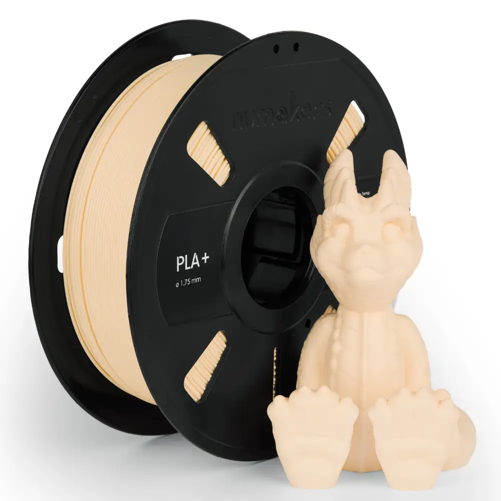 PLA+ Filament spool by Numakers in beige (1.75 mm) with beige dragon figurine
