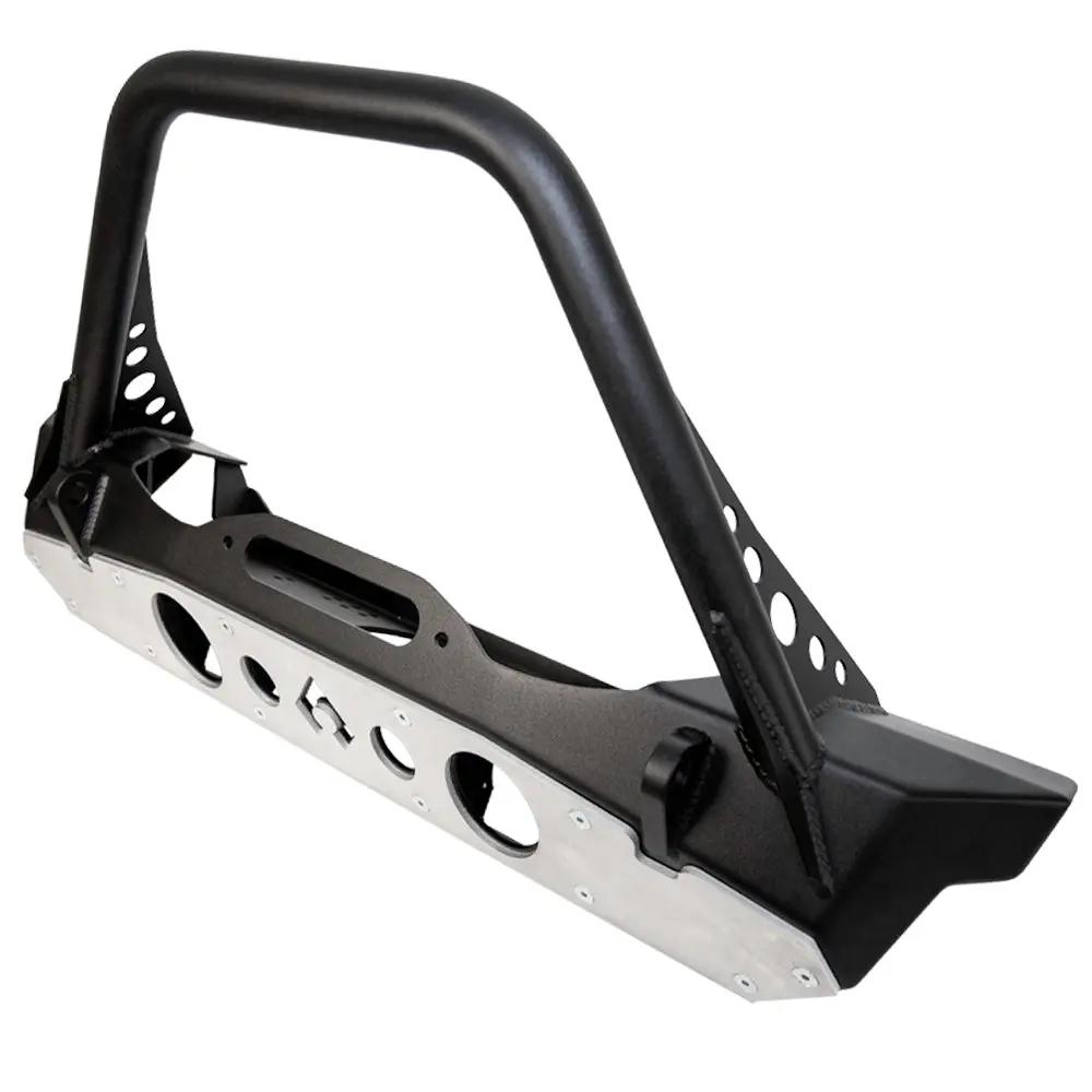 Nighthawk Stinger Front Bumper with Aluminum Skid, black for JK/JL/JT Artec
