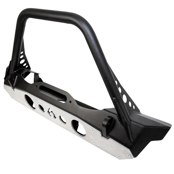 Artec Nighthawk Stinger Front bumper, black tubular bull bar with perforated steel mounting plate