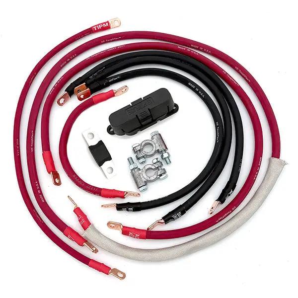 Big7Kits Battery Cable Kit for Jeep Wrangler JK (2007-2018); seven red/black replacement harness cables with lug terminals.