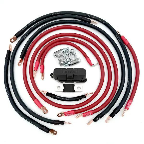 Big7Kits Battery Cable Kit for Jeep Wrangler JL 2018-2024 wiring harness with red/black cables and copper lugs