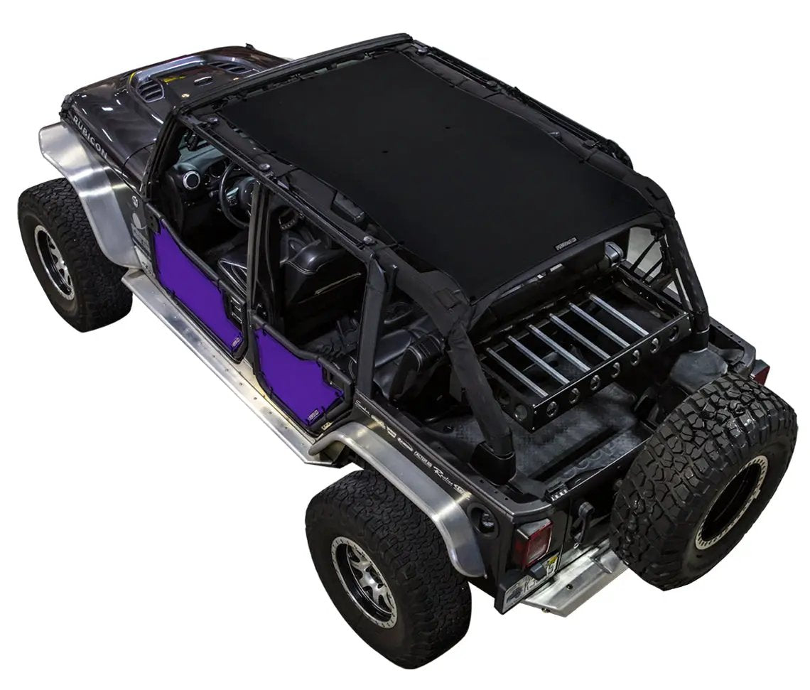 SpiderWebShade sun shade for Jeep Wrangler JKU 4-Door, black shade top