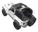 Sun shade for Jeep Wrangler JK 2-Door by SPIDERWEBSHADE; solid color shade panels over roll bars