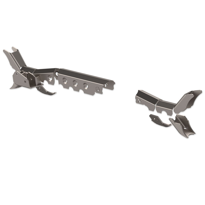 JK APEX Front Axle Armor Kit Artec, axle trusses, steel, gray