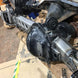 JK APEX Front Axle Truss Artec Industries on Jeep JK front axle with silver steel arms and black differential cover