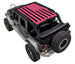 SPIDERWEBSHADE sun shade for Jeep Wrangler JKU 4-Door, pink and black flag-style top