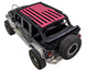 SPIDERWEBSHADE sun shade for Jeep Wrangler JKU 4-Door, pink and black flag-style top