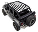 Sun shade for Jeep Wrangler JKU 4-Door by SpiderWebShade featuring black-and-white American flag print