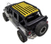 Sun shade top SpiderWebShade for Jeep Wrangler JKU 4-Door, stock printed yellow flag design