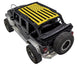 Sun shade top SpiderWebShade for Jeep Wrangler JKU 4-Door, stock printed yellow flag design