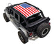 Sun Shade for Jeep Wrangler JKU 4-Door by SPIDERWEBSHADE with American flag printed top