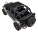 SpiderWebShade sunshade for Jeep Wrangler JKU 4-Door, black fabric.
