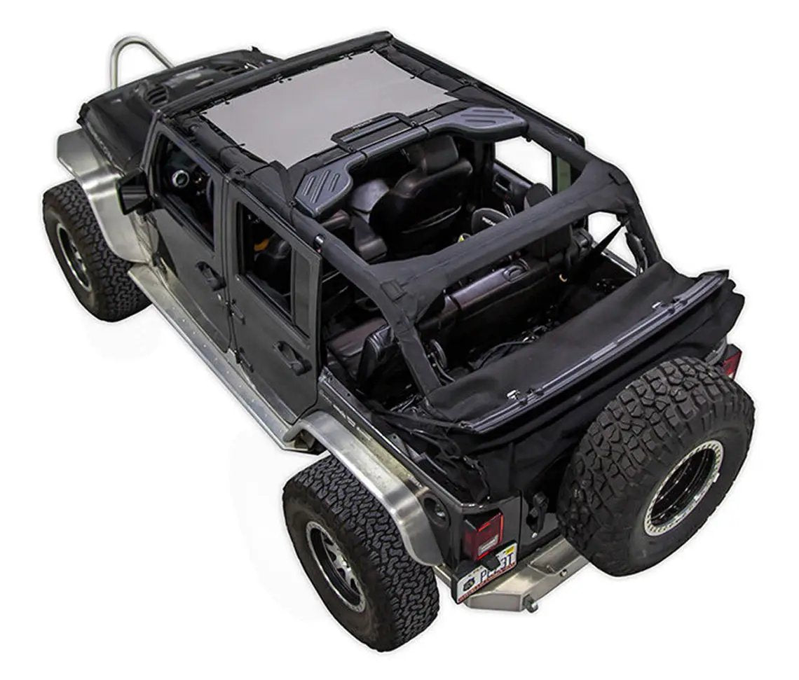 Jeep Wrangler JKU 4-Door Sun Shade; solid-color shade top by Spiderwebshade