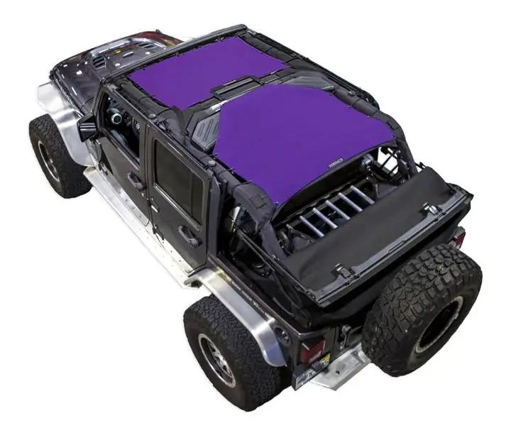 Sun shade for Jeep Wrangler JKU 4-Door by SPIDERWEBSHADE, solid purple shade top