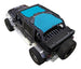 Sun shade for Jeep Wrangler JKU 4-Door by SpiderWebShade with solid blue shade panels.