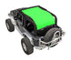 Sun shade for Jeep Wrangler JK 2-Door by SpiderWebShade; solid bright green top