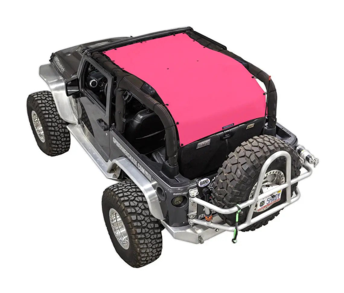 SPIDERWEBSHADE Sun Shade for Jeep Wrangler JK 2-Door, solid pink top
