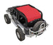 SPIDERWEBSHADE sun shade for Jeep Wrangler JK 2-Door, red solid color shade top.