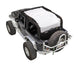 SpiderWebShade sun shade for Jeep Wrangler JK 2-Door, solid white shade top by SPIDERWEBSHADE
