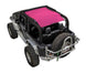 SPIDERWEBSHADE sun shade for Jeep Wrangler JK 2-Door; pink solid color top.