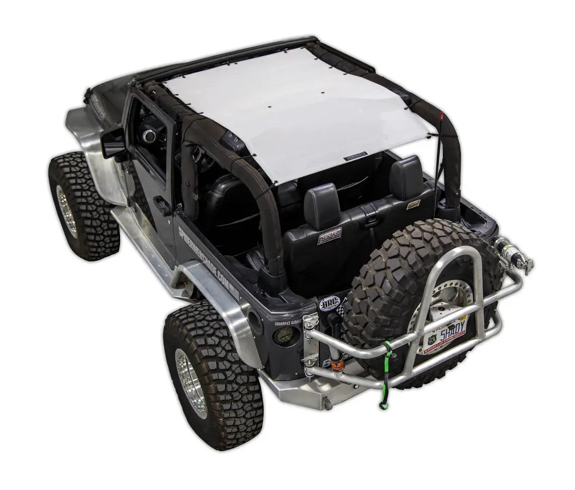 Sun shade top for Jeep Wrangler JK 2-Door by SPIDERWEBSHADE, solid white