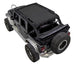 Sun shade for Jeep Wrangler JKU 4-Door by SpiderWebShade, solid black shade top