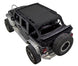 Sun shade for Jeep Wrangler JKU 4-Door by SpiderWebShade, solid black shade top