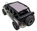 Sunshade for Jeep Wrangler JKU 4-Door by SpiderWebShade; solid gray shade top