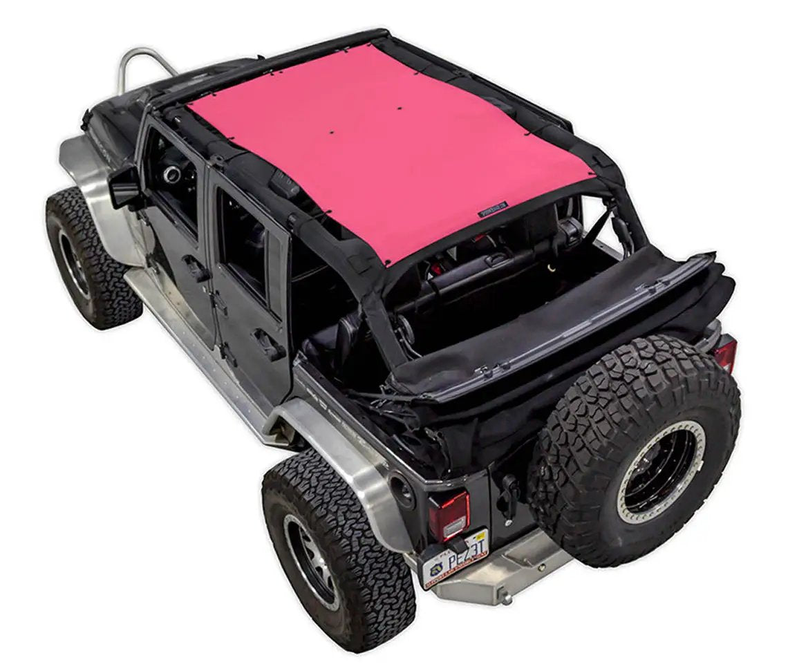 Sun shade for Jeep Wrangler JKU 4-Door by SpiderWebShade, pink solid color top