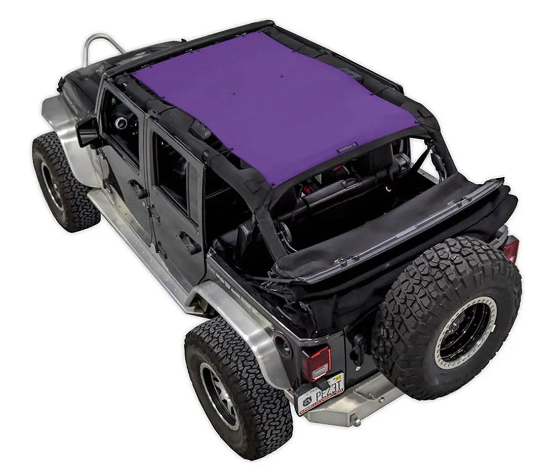 SPIDERWEBSHADE sun shade top for Jeep Wrangler JKU 4-door, purple solid color