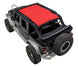 Sun shade for Jeep Wrangler JKU 4-Door, red solid color top by SpiderWebShade.
