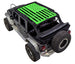 Sun shade for Jeep Wrangler JKU 4-Door by SpiderWebShade, neon green USA flag print