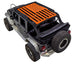 Sun shade top for Jeep Wrangler JKU 4-Door by SPIDERWEBSHADE, orange stock-printed flag design