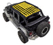 Sun shade for Jeep Wrangler JKU 4-Door by Spiderwebshade, yellow American-flag print top