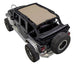 Sunshade top for Jeep Wrangler JKU 4-Door by SpiderWebShade, tan solid color shade for 2007–2017