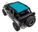 SPIDERWEBSHADE Sunshade for Jeep Wrangler JKU 4-Door; turquoise solid shade top