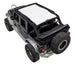 Sun shade for Jeep Wrangler JKU 4-Door by SpiderWebShade, solid white shade top